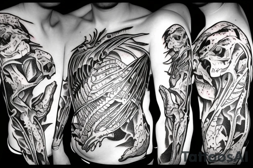 Dinosaur skeleton tattoo idea