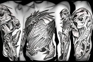 Dinosaur skeleton tattoo idea