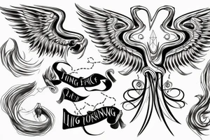 Horse rearing, with phoenix wings behind, an hourglass, and the viking rune "inguz" tattoo idea