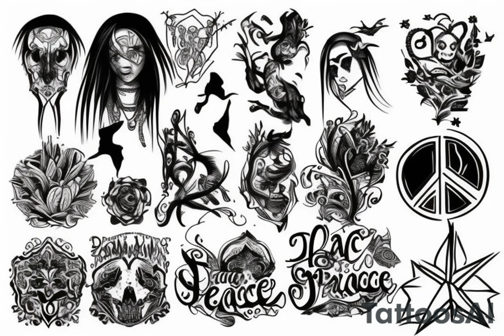 Something show darkness in peace tattoo idea