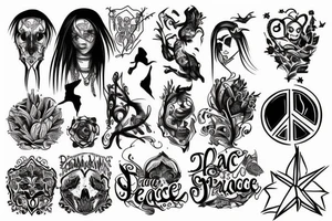 Something show darkness in peace tattoo idea