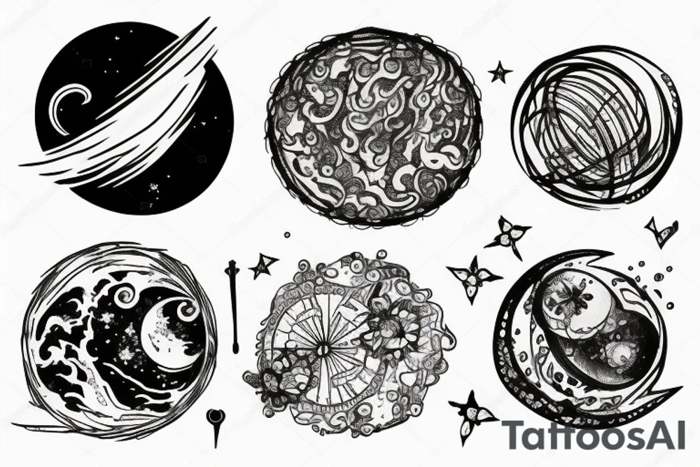 symbolic image of the lunar cycle tattoo idea