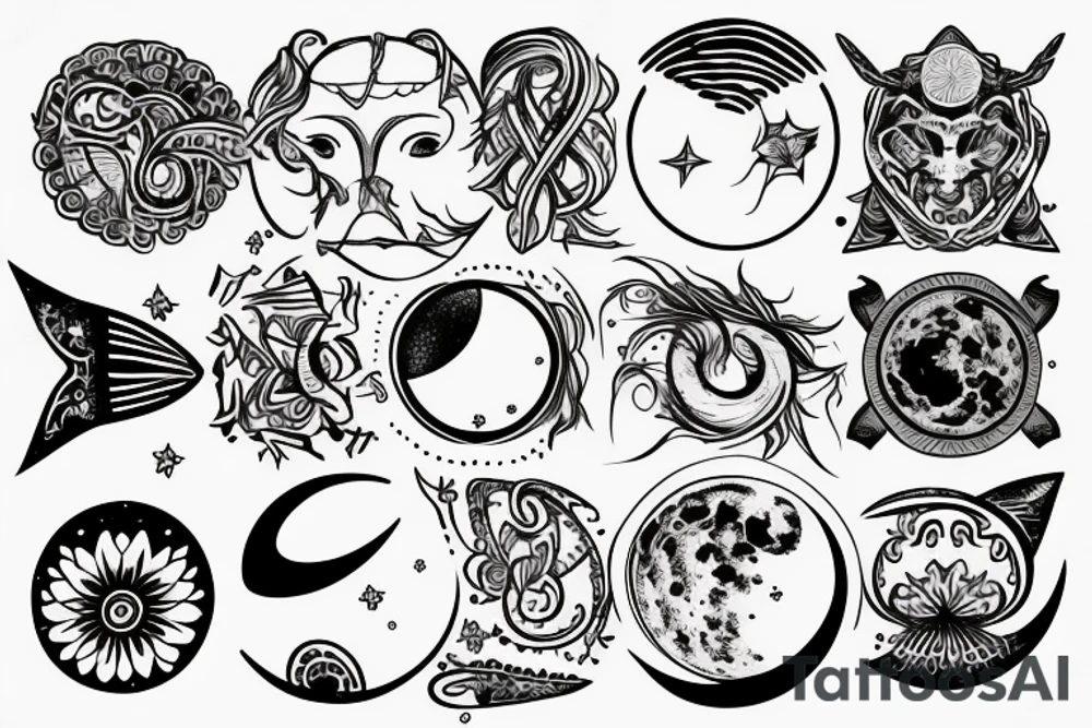 symbolic image of the lunar cycle tattoo idea