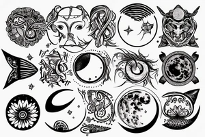 symbolic image of the lunar cycle tattoo idea