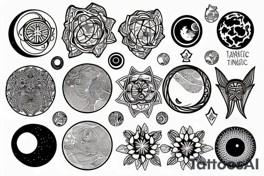 symbolic image of the lunar cycle tattoo idea