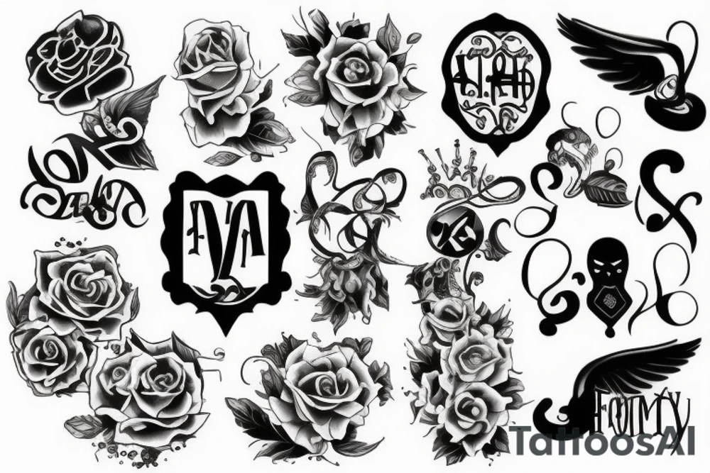 Family of 5 tattoo idea