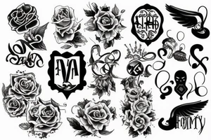 Family of 5 tattoo idea