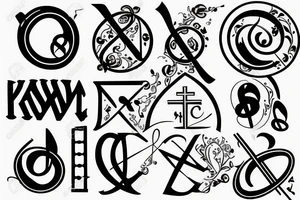 music symbol with cross and bible verse tattoo idea