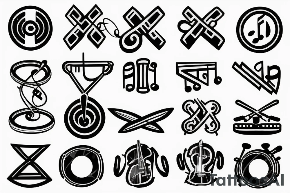 music symbol with cross tattoo idea