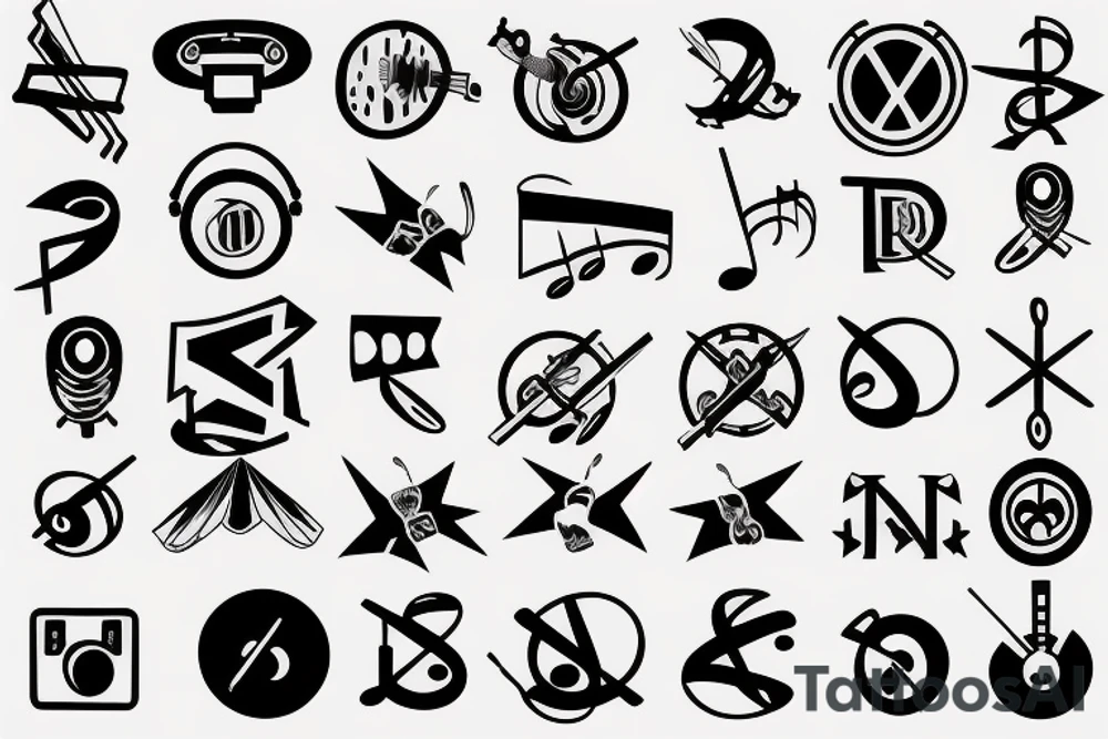 music symbol with a cross tattoo idea