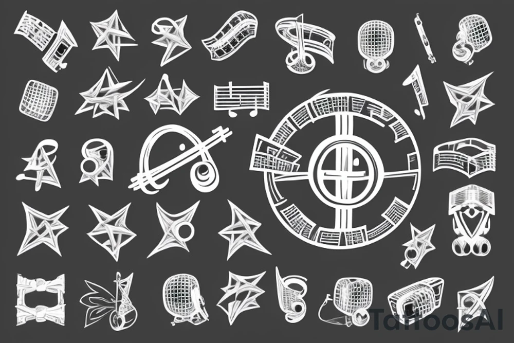music symbol with a cross tattoo idea