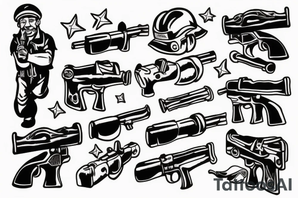 Plumber with a gun tattoo idea