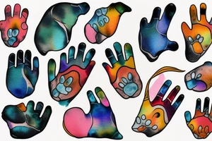 Dog's paw and penguin tattoo idea