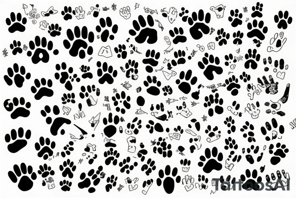 Dog's paw and penguin tattoo idea