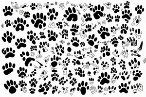 Dog's paw and penguin tattoo idea
