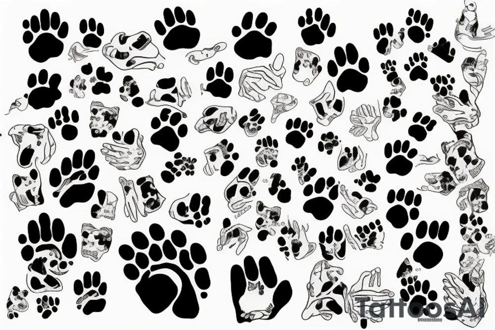 Dog's paw and penguin tattoo idea