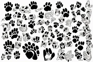 Dog's paw and penguin tattoo idea