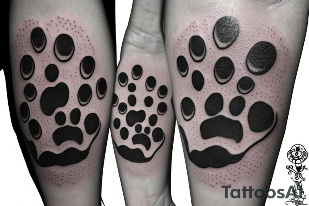 Dog's paw and penguin tattoo idea