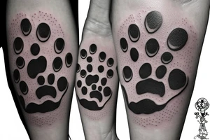 Dog's paw and penguin tattoo idea