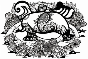 A Hippo coming above the water tattoo idea