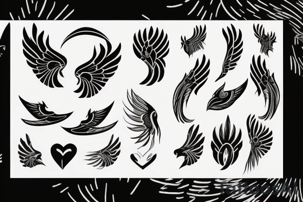 Wing with wind woman’s tattoo idea