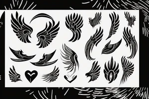 Wing with wind woman’s tattoo idea