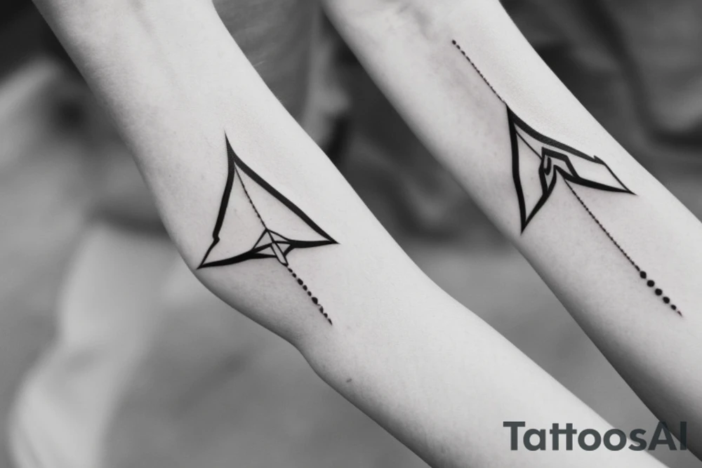 bracelet whit triangle and geometric arrow tattoo idea