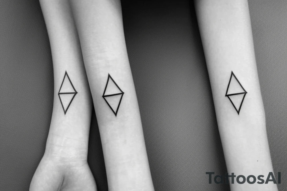 bracelet whit triangle and geometric arrow tattoo idea