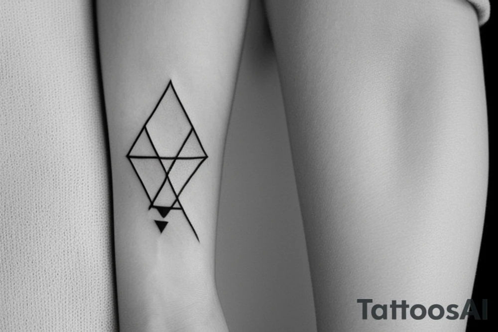 bracelet whit triangle and geometric arrow tattoo idea