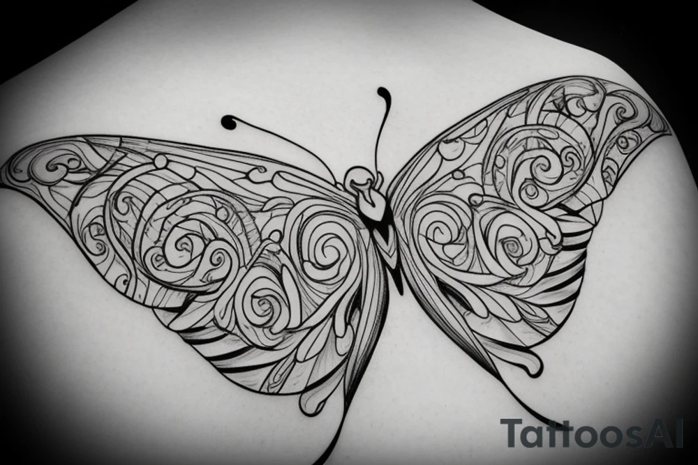 minimalist butterfly tattoo idea