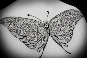 minimalist butterfly tattoo idea