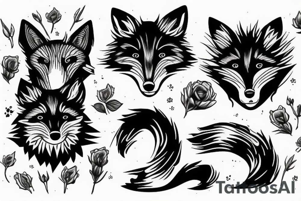 black fox tattoo idea