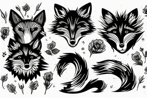 black fox tattoo idea