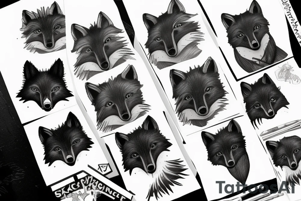black fox tattoo idea