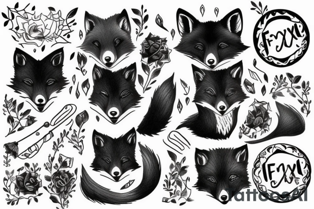 black fox tattoo idea