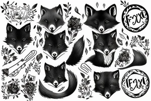 black fox tattoo idea