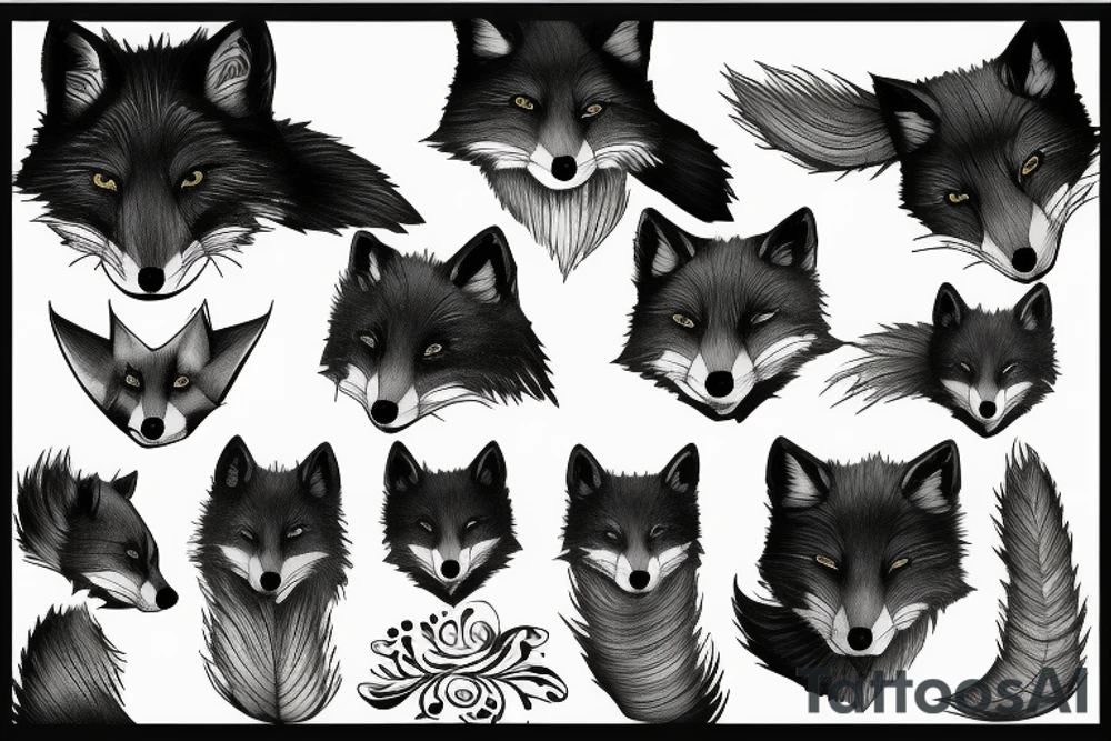 black fox tattoo idea
