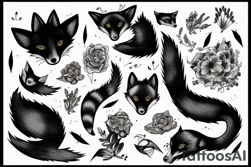 black fox tattoo idea
