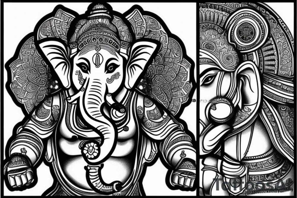 ganesha cyber tattoo idea