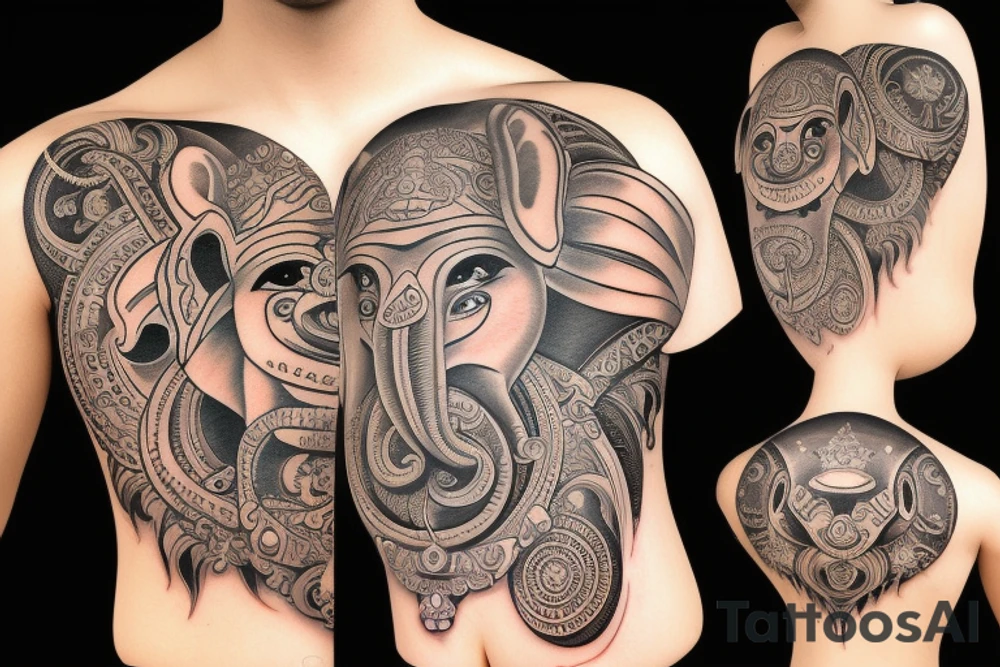 cyber ganesha tattoo idea