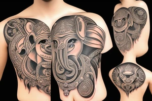 cyber ganesha tattoo idea