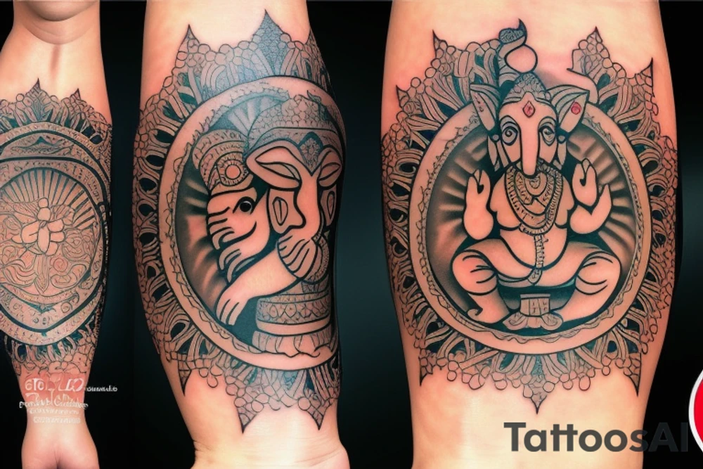 cyber ganesha tattoo idea