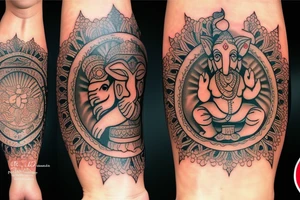 cyber ganesha tattoo idea