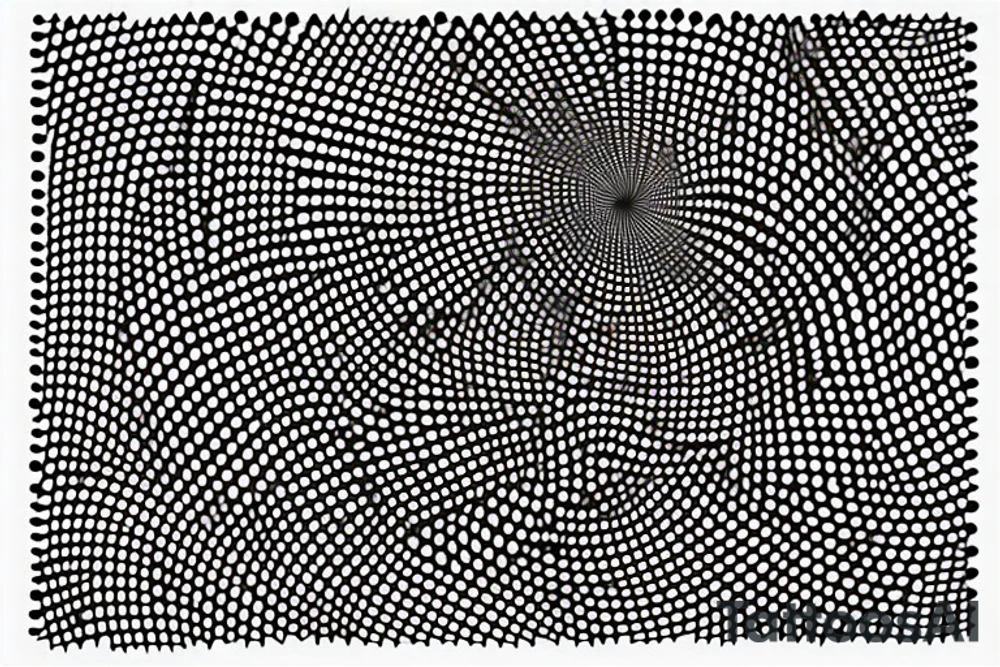 optical illusion looking like a vortex with spikes out of center tattoo idea
