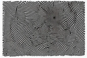 optical illusion looking like a vortex with spikes out of center tattoo idea