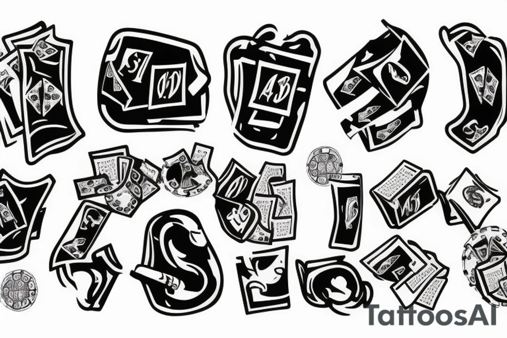 gambling drugs money tattoo idea