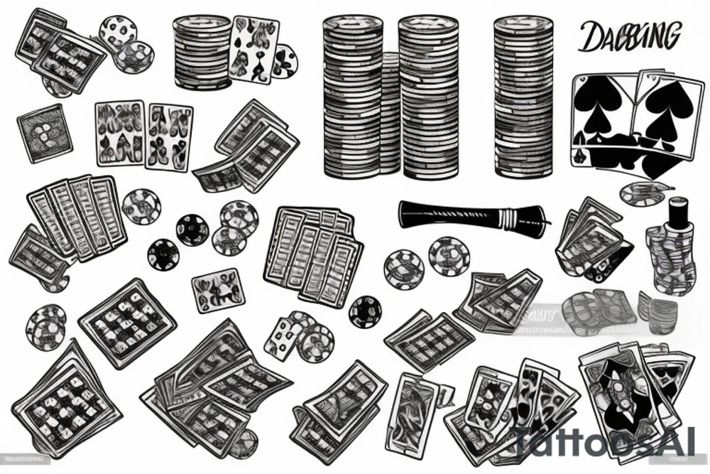gambling drugs money tattoo idea