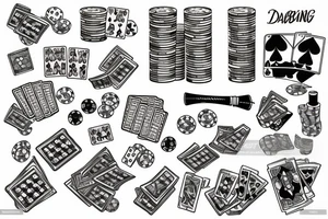 gambling drugs money tattoo idea