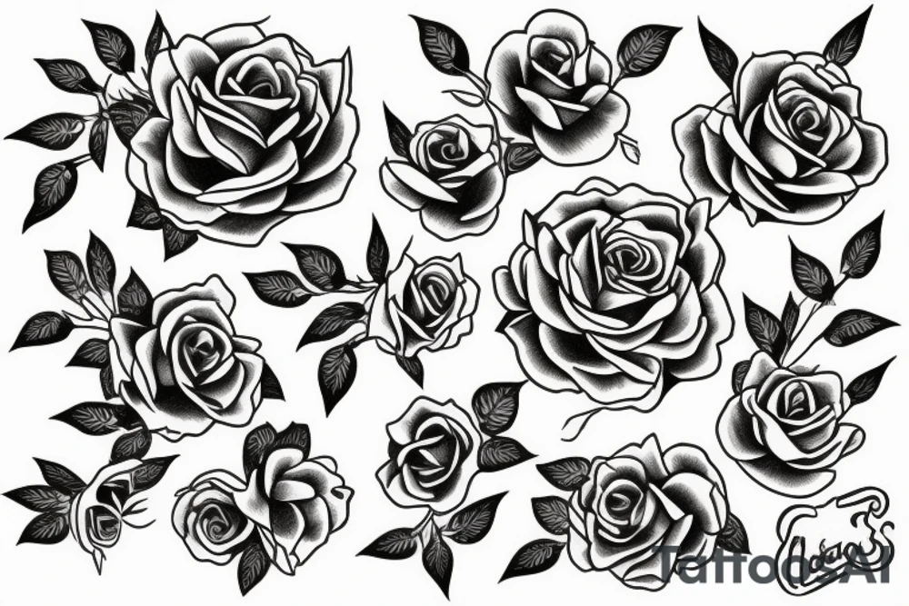 cross made out of roses tattoo idea