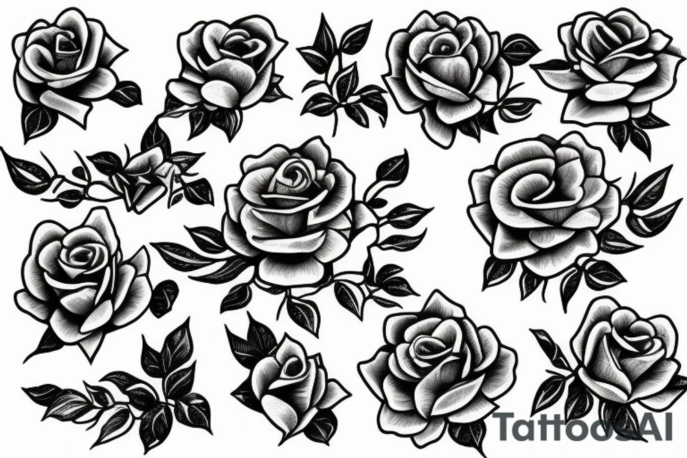 cross made out of roses tattoo idea